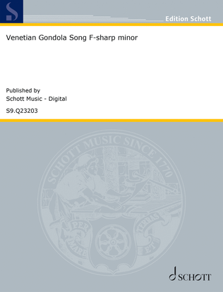 Book cover for Venetian Gondola Song F-sharp minor