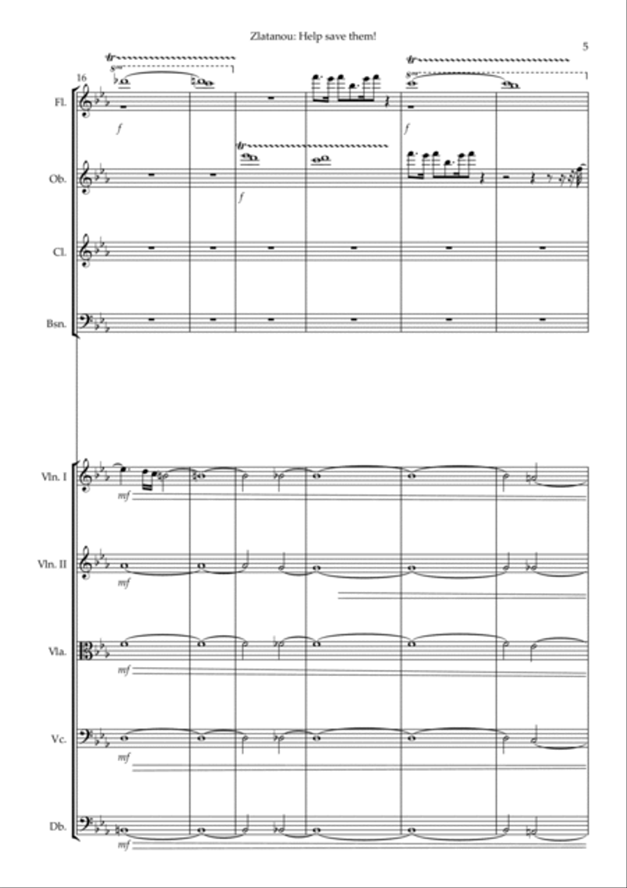 HELP SAVE THEM! for strings and wood winds Chamber Orchestra scores gallery preview page 5