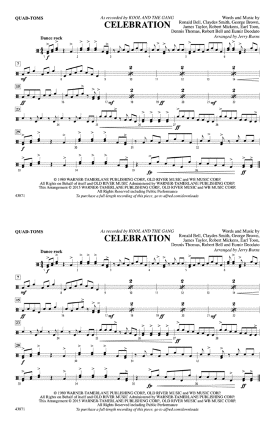 Celebration: Quad-Toms Marching Band scores gallery preview page 1