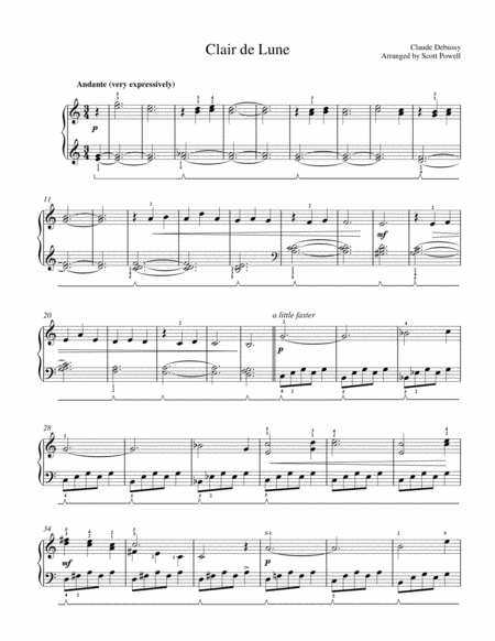Claire de Lune - for Easy Piano image number null