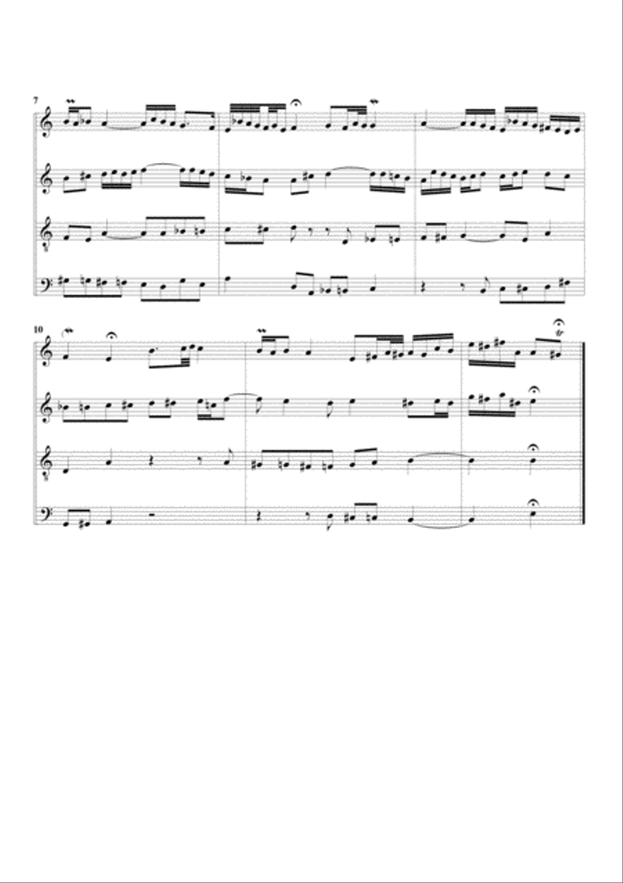 Das alte Jahr vergangen ist, BWV 614 from Orgelbuechlein (arrangement for 4 recorders)