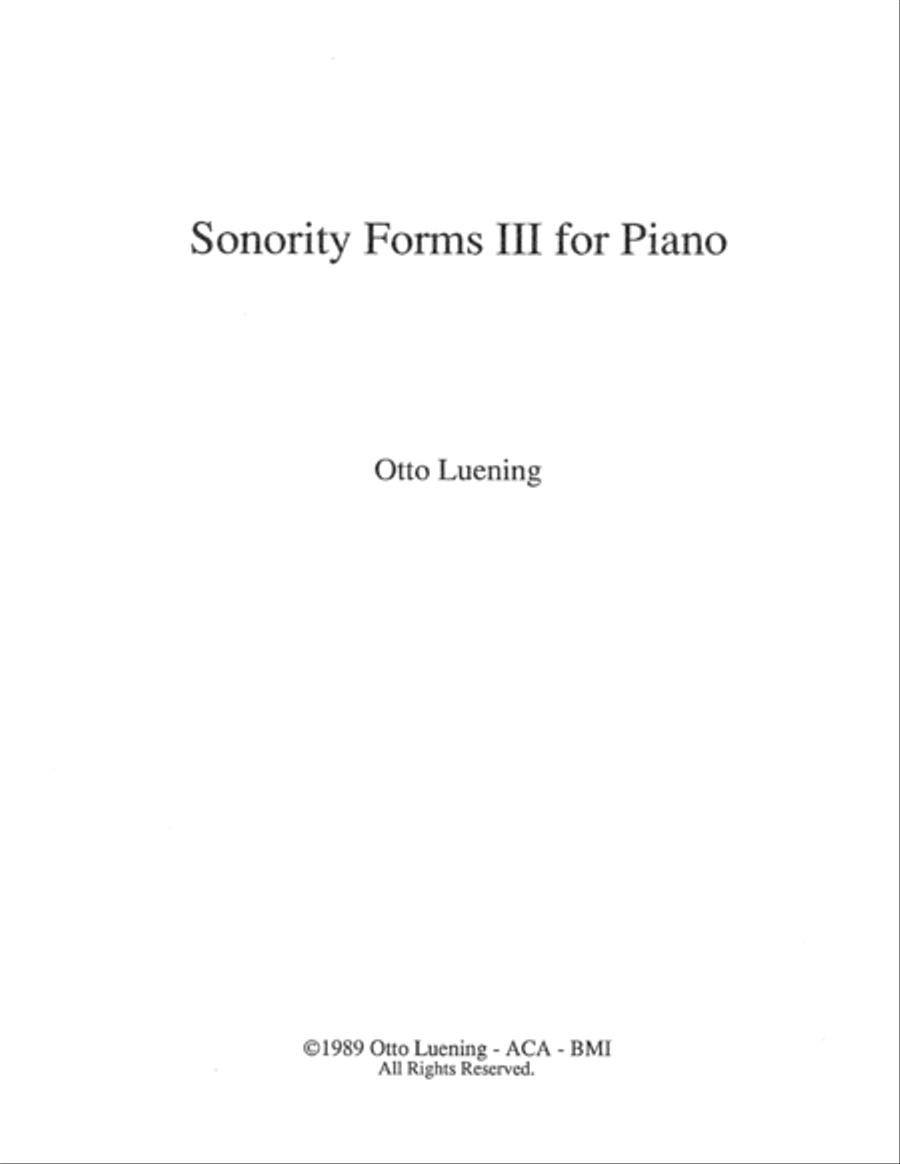[Luening] Sonority Forms III