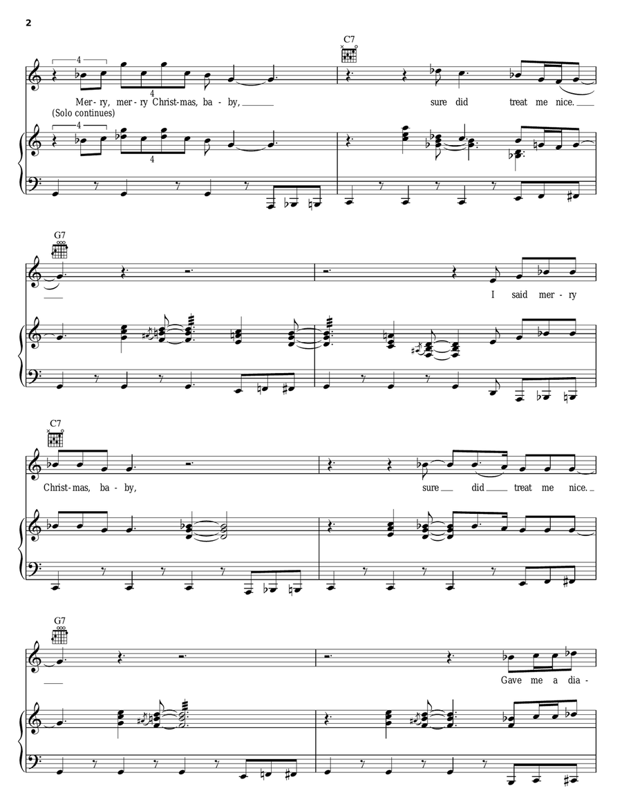 Merry Christmas, Baby Piano, Vocal, Guitar scores gallery preview page 2