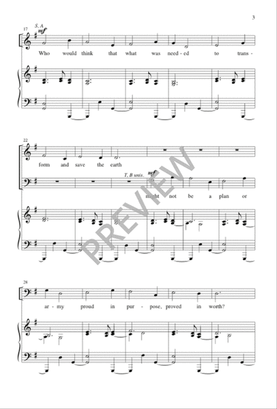 Who Would Think That What Was Needed 4-Part scores gallery preview page 3