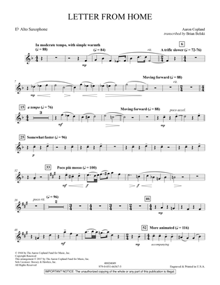 Letter from Home - Eb Alto Saxophone