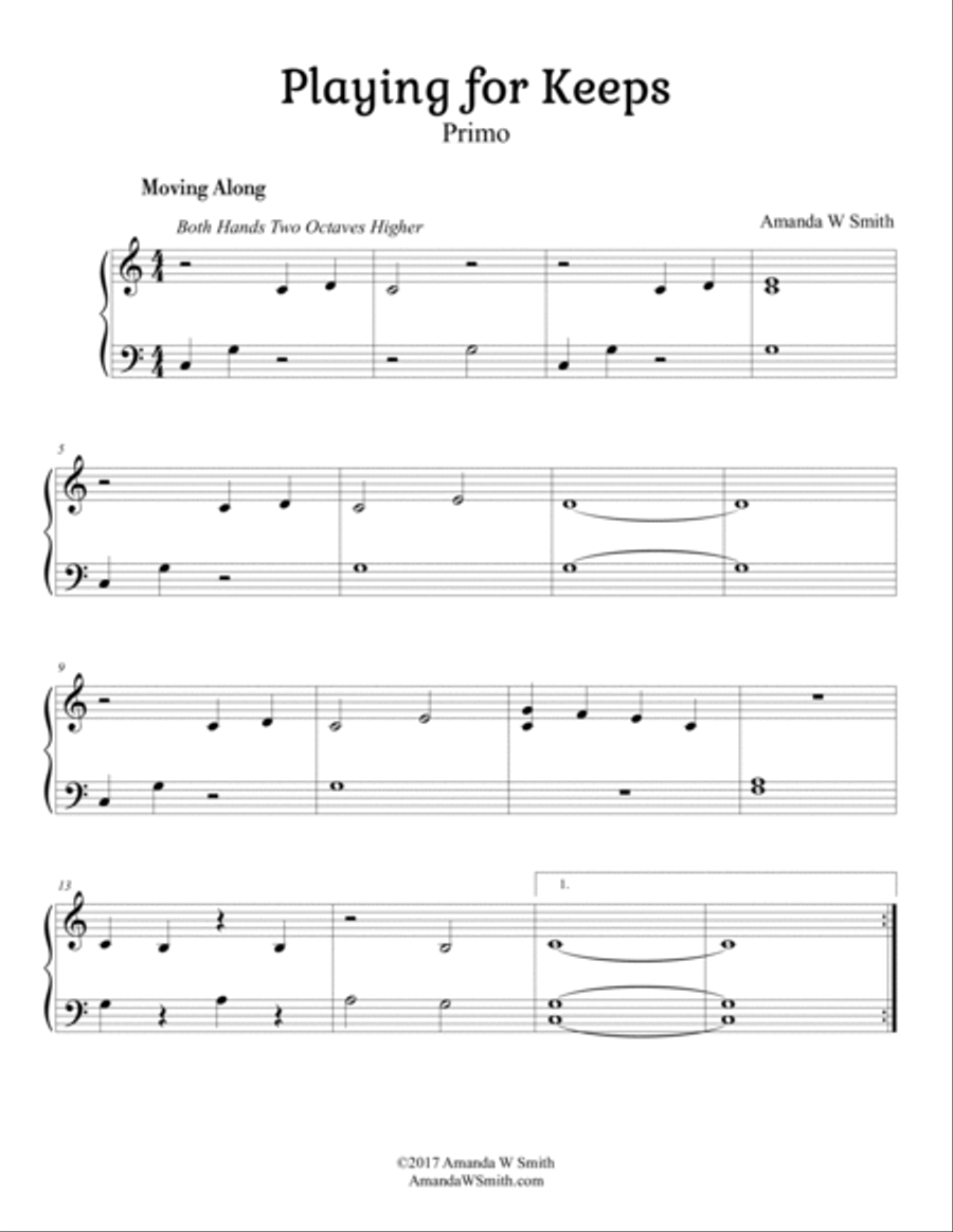 Playing For Keeps - Piano Duet for 2 Beginners Easy Piano scores gallery preview page 3