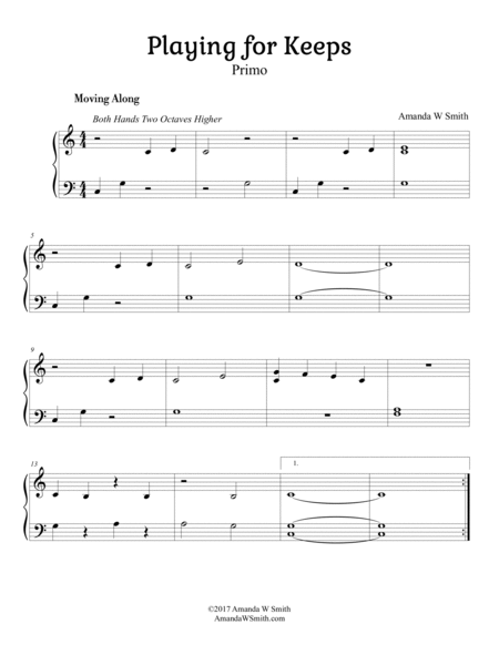 Playing For Keeps - Piano Duet for 2 Beginners image number null