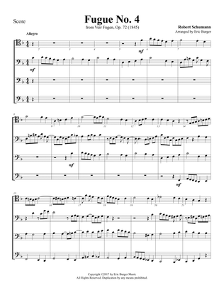 Fugue No. 4 Trombone or Low Brass Quartet