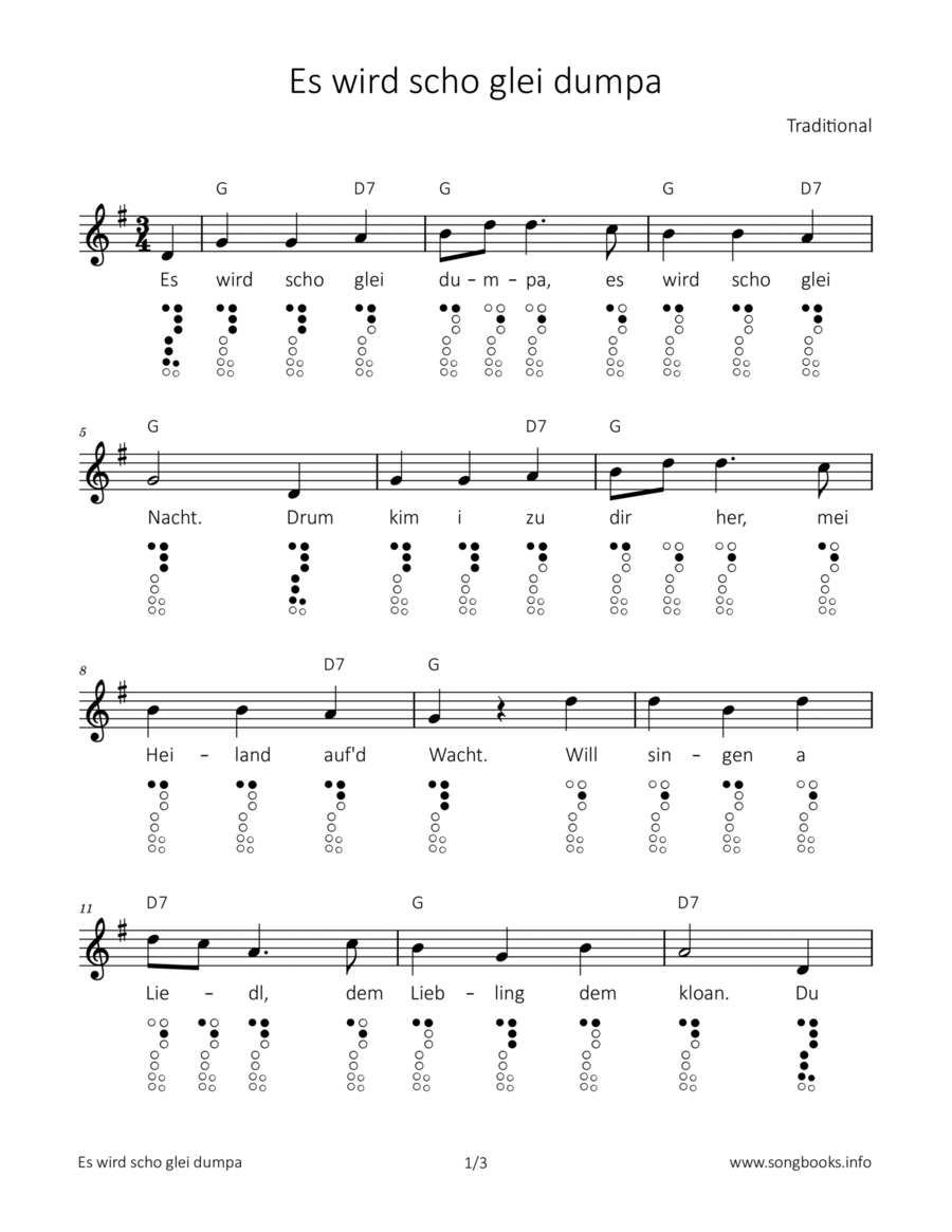 Es wird scho glei dumpa Soprano Recorder scores gallery preview page 1