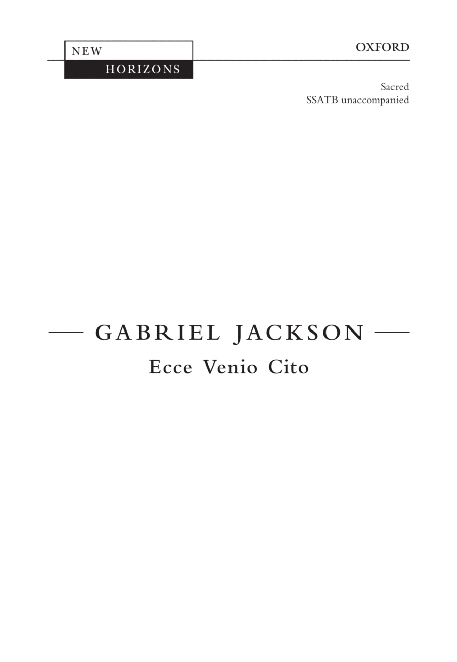 Ecce Venio Cito SSATB scores gallery preview page 1