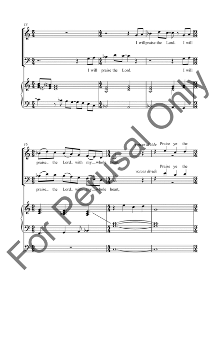Psalm 111 4-Part scores gallery preview page 3