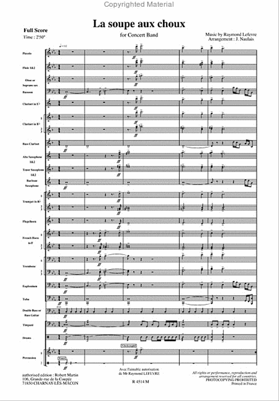 La Soupe Aux Choux Concert Band scores gallery preview page 2