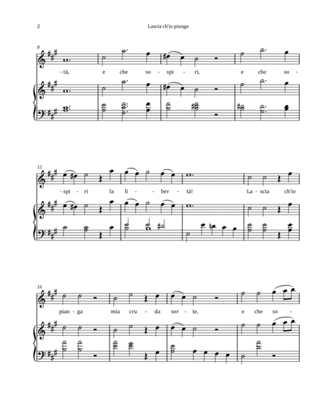 Lascia Ch'io Pianga by Händel - Soprano & Piano in A Major image number null