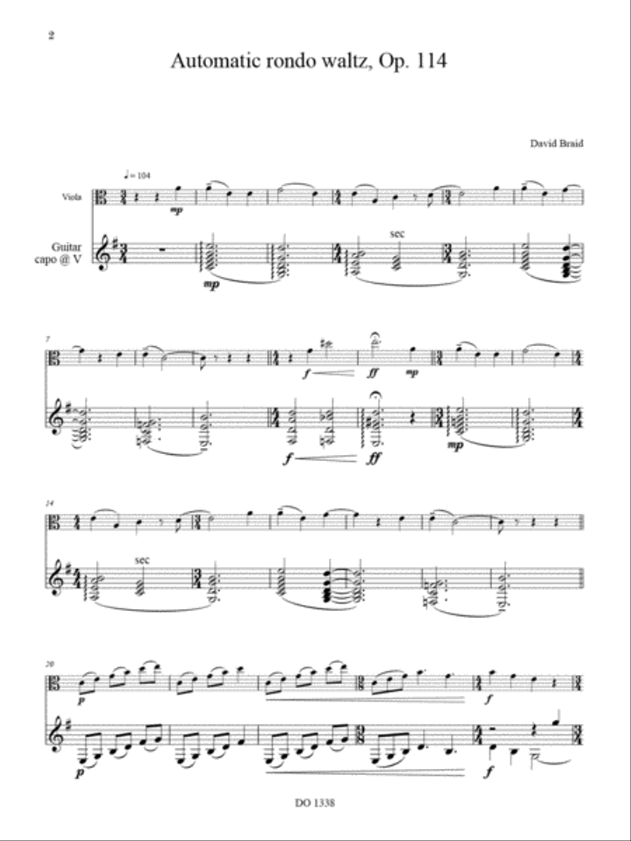 Four brief works for viola and guitar Viola scores gallery preview page 2