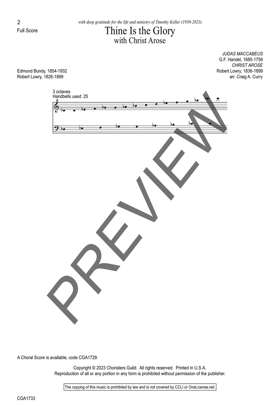 Thine Is the Glory with reproducible Instrumental Parts Full Score Choir scores gallery preview page 2