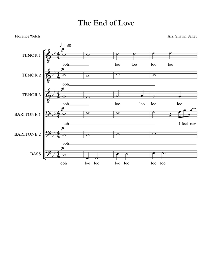 The End Of Love TTBB scores gallery preview page 1