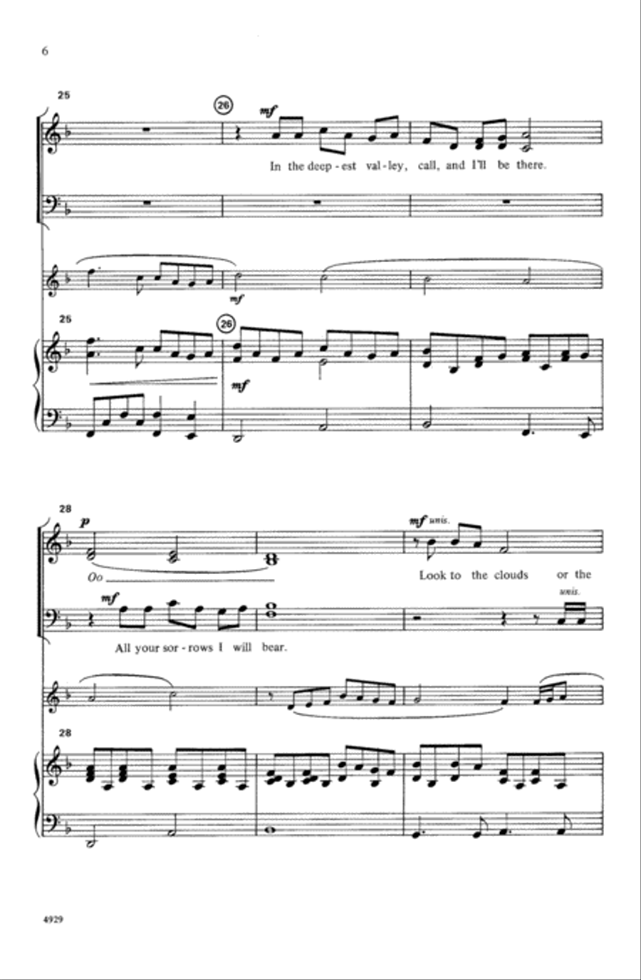 I Will Always Be with You 4-Part scores gallery preview page 6