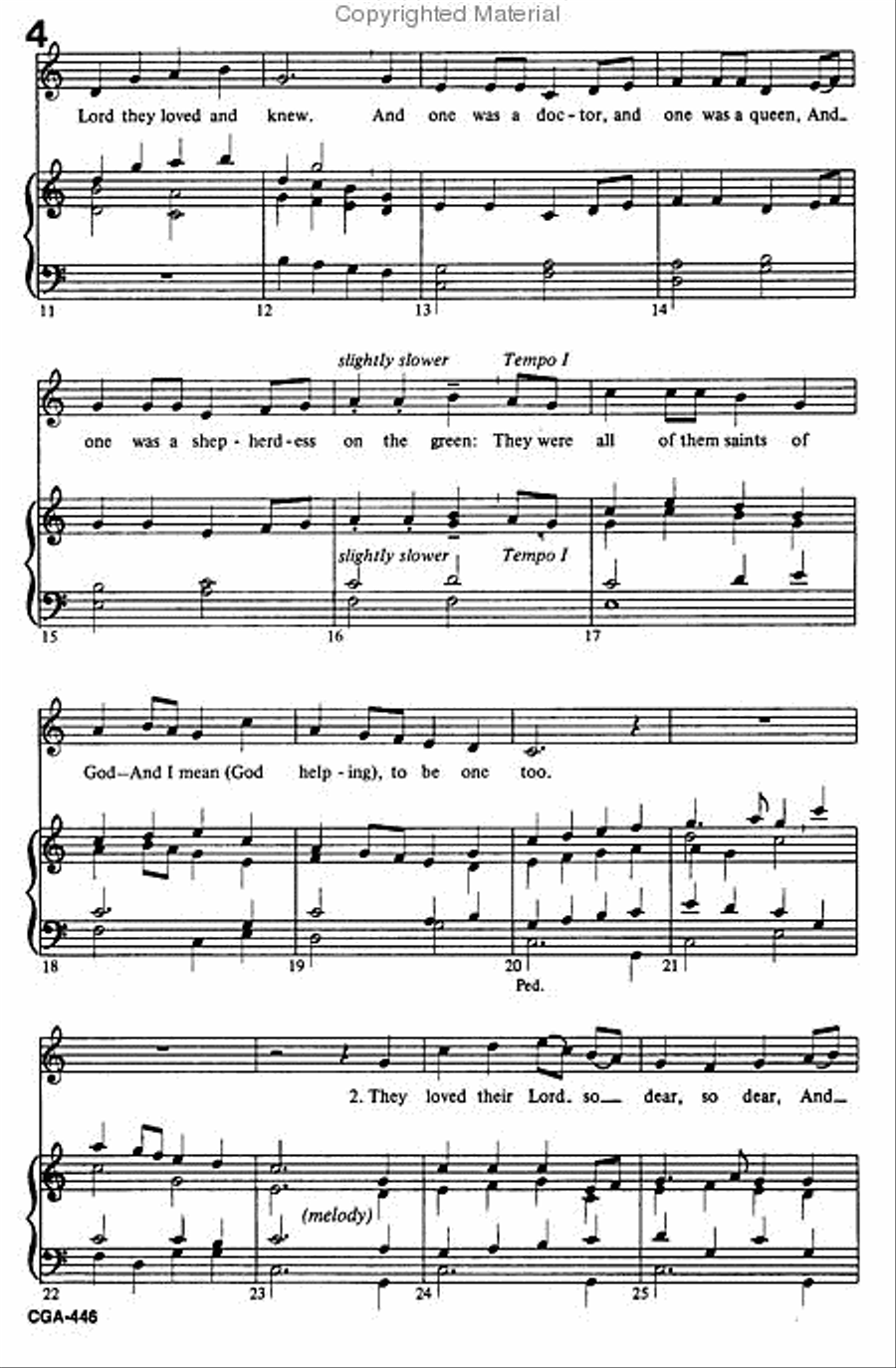 I Sing a Song of the Saints of God SSA scores gallery preview page 3
