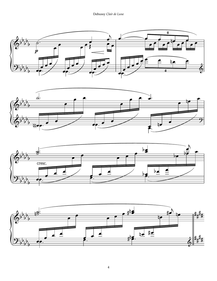 Clair de Lune Piano Solo scores gallery preview page 4