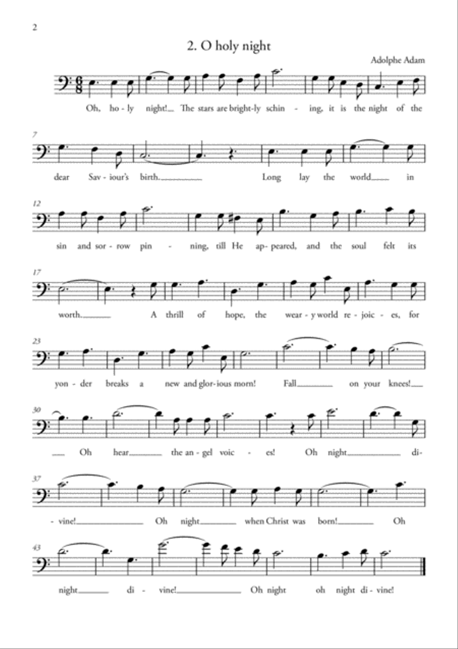 20 Easy Christmas Carols for VIOLONCELLO Cello Solo scores gallery preview page 2