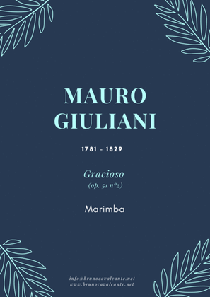 Gracioso Op 51 n2 (Mauro Giuliani) for Marimba