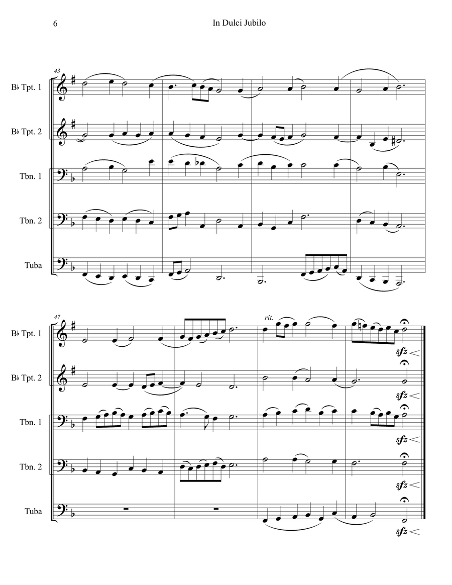 In Dulci Jubilo : Brass Quintet Brass Quintet scores gallery preview page 6