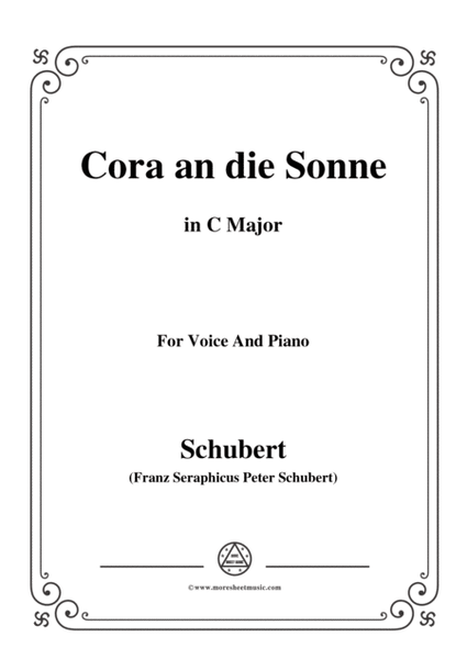 Schubert-Cora an die Sonne,in C Major,for Voice&Piano image number null