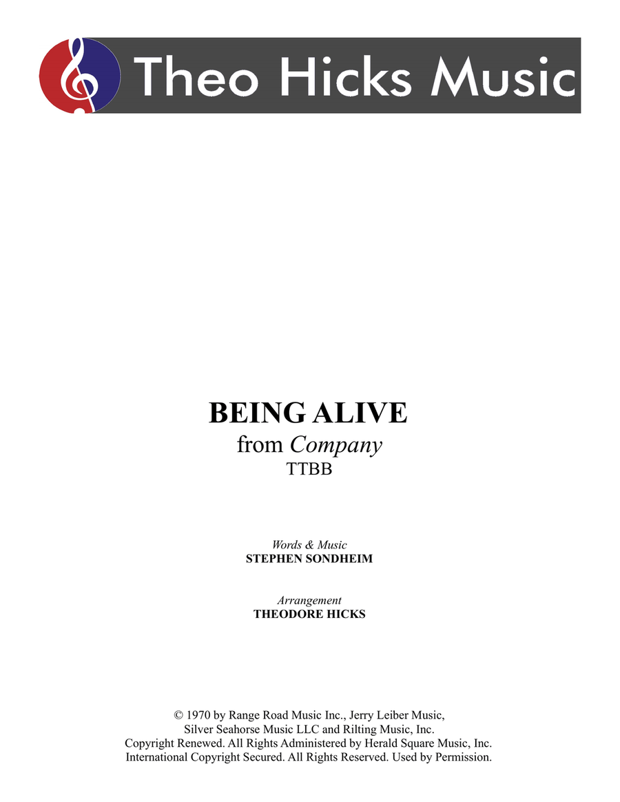Being Alive TTBB scores gallery preview page 1