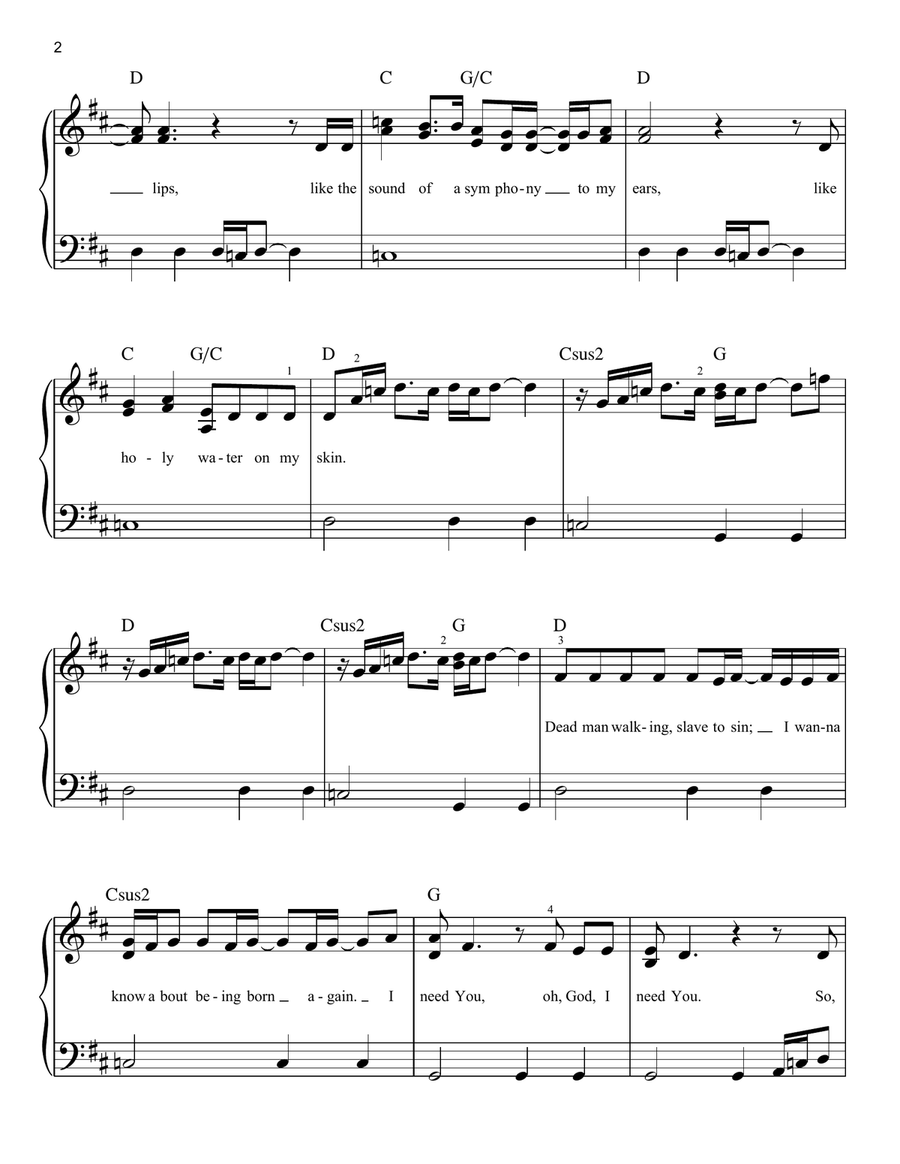 Holy Water Holy Water Easy Piano scores gallery preview page 2