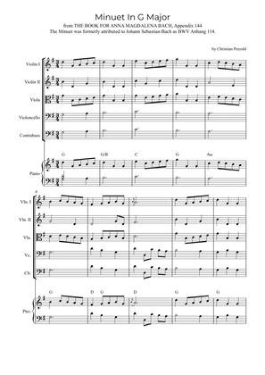Book cover for Minuet In G Major (with piano and chords)