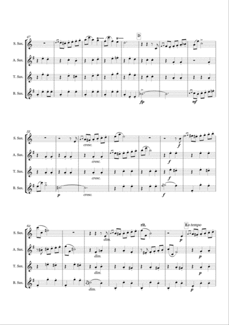 14 Original Saxophone Quartets - Score & Parts (SATB) Saxophone Quartet scores gallery preview page 6