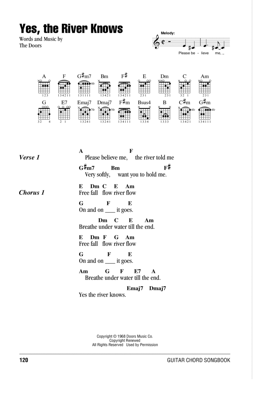 Yes, The River Knows Acoustic Guitar scores gallery preview page 1