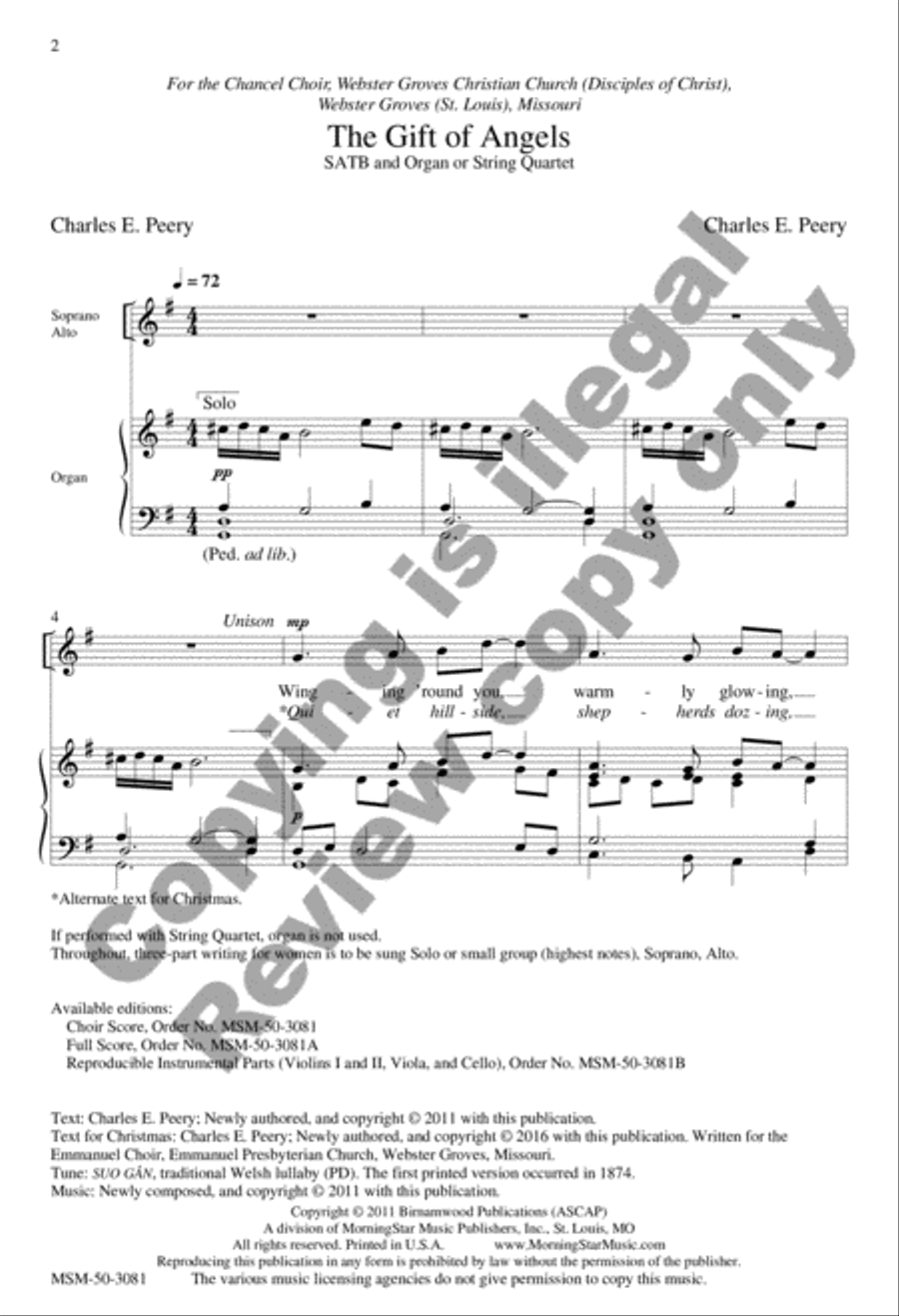 The Gift of Angels (Choral Score) image number null