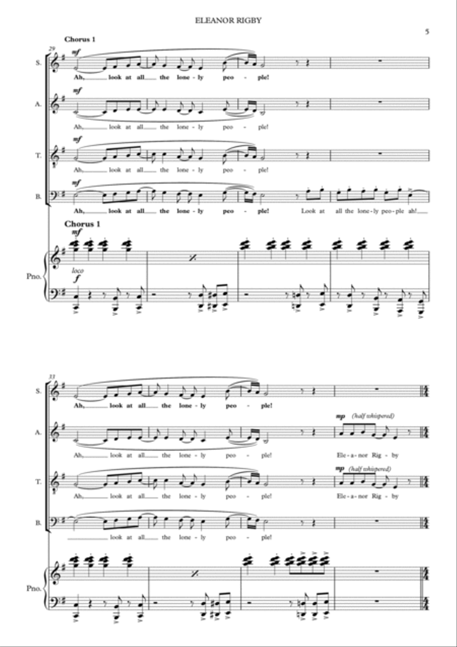 Eleanor Rigby Eleanor Rigby 4-Part scores gallery preview page 5