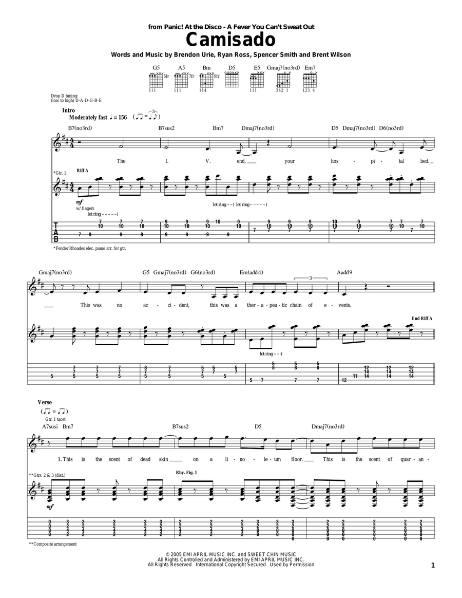 Camisado Acoustic Guitar scores gallery preview page 1