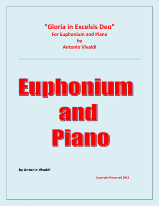 Book cover for Gloria In Excelsis Deo - Euphonium/ Trombone and Piano - Advanced Intermediate