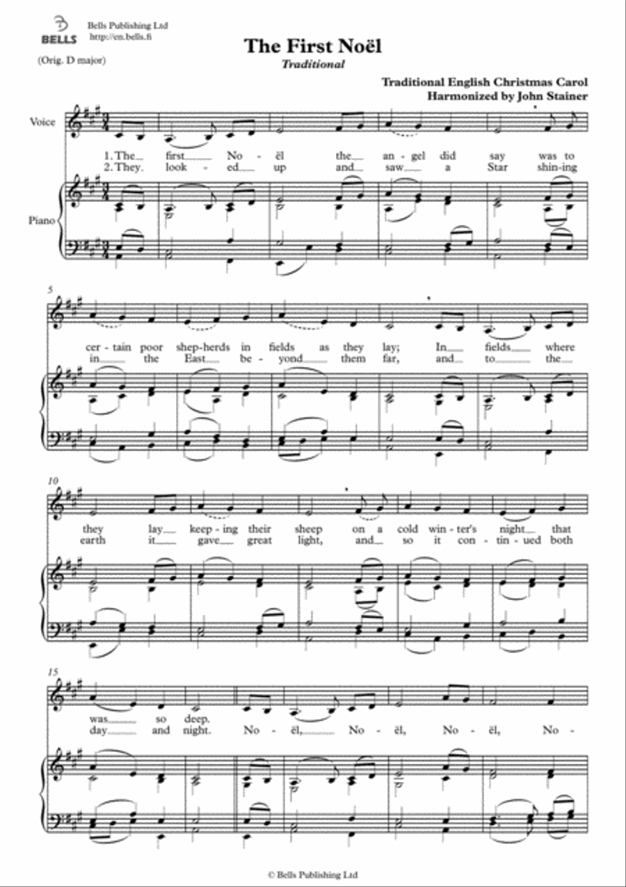 Book cover for The First Noel (Solo song) (A Major)