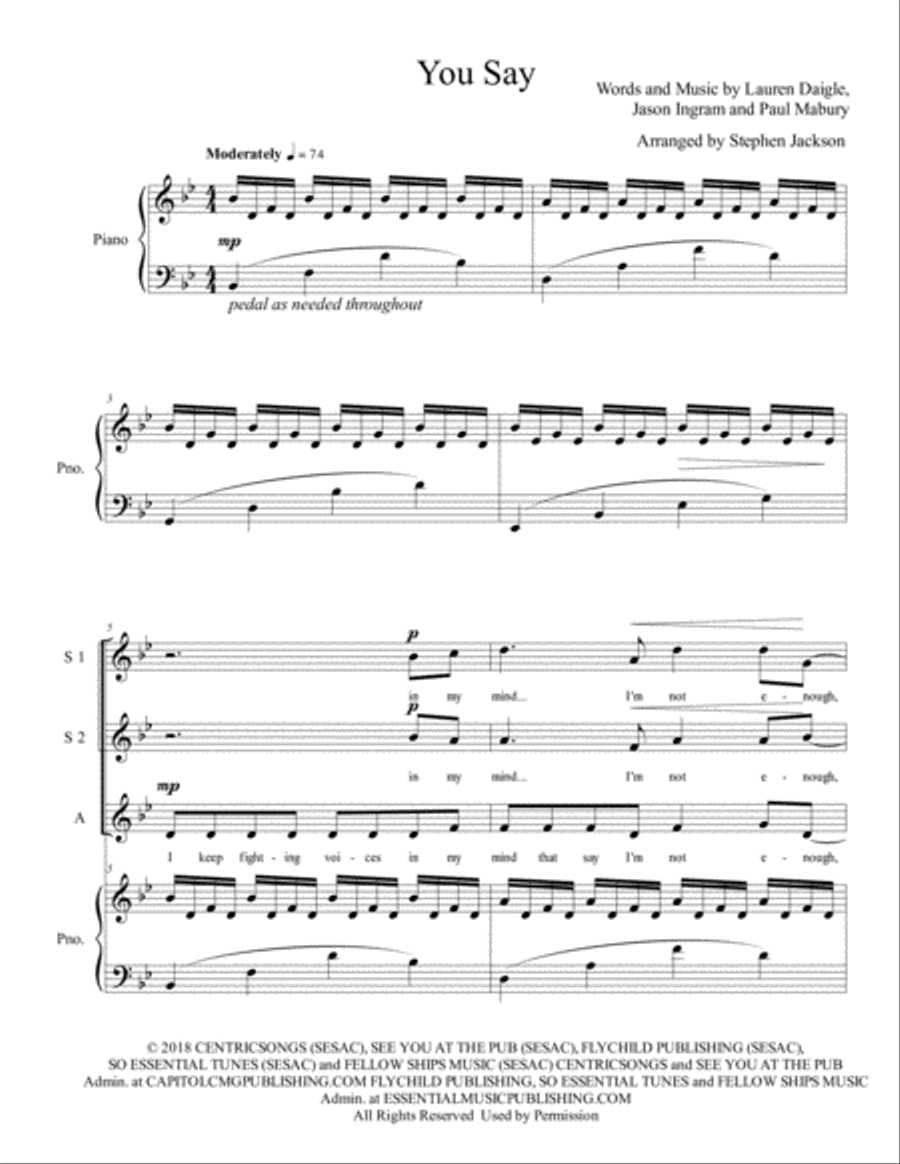 You Say SSA scores gallery preview page 1