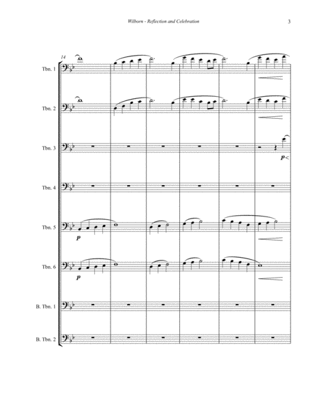 Wilborn - Reflection and Celebration for 8-part Trombone Ensemble image number null