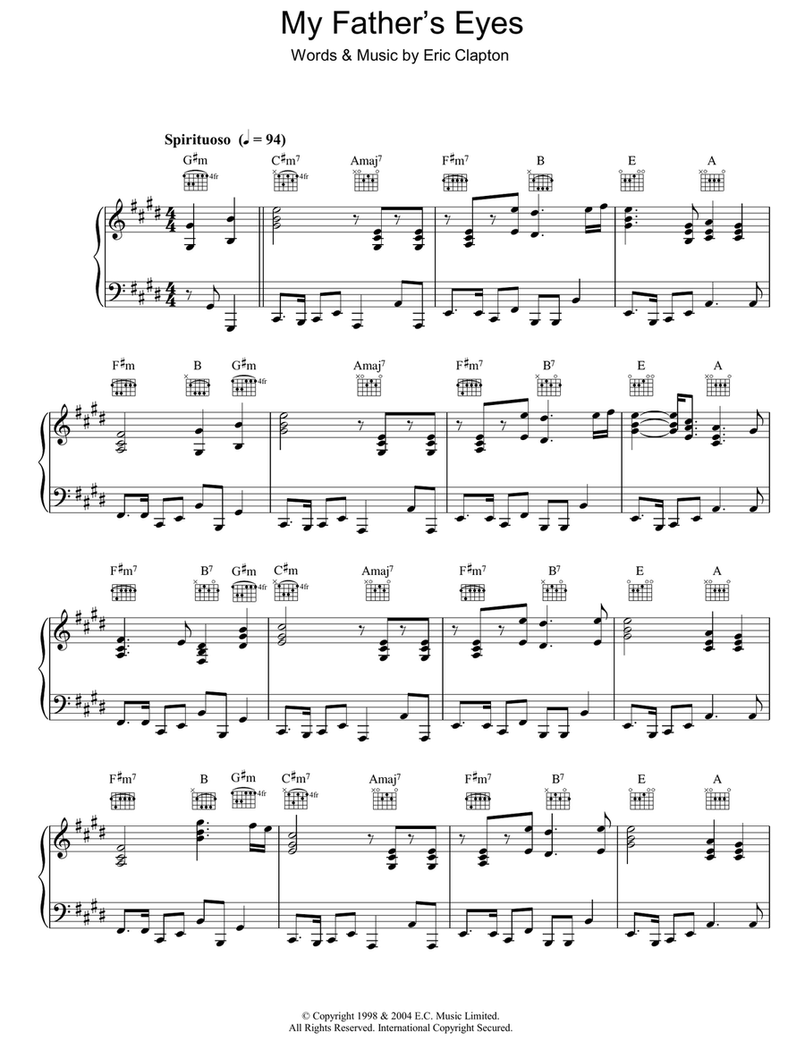 My Father's Eyes Acoustic Guitar scores gallery preview page 1