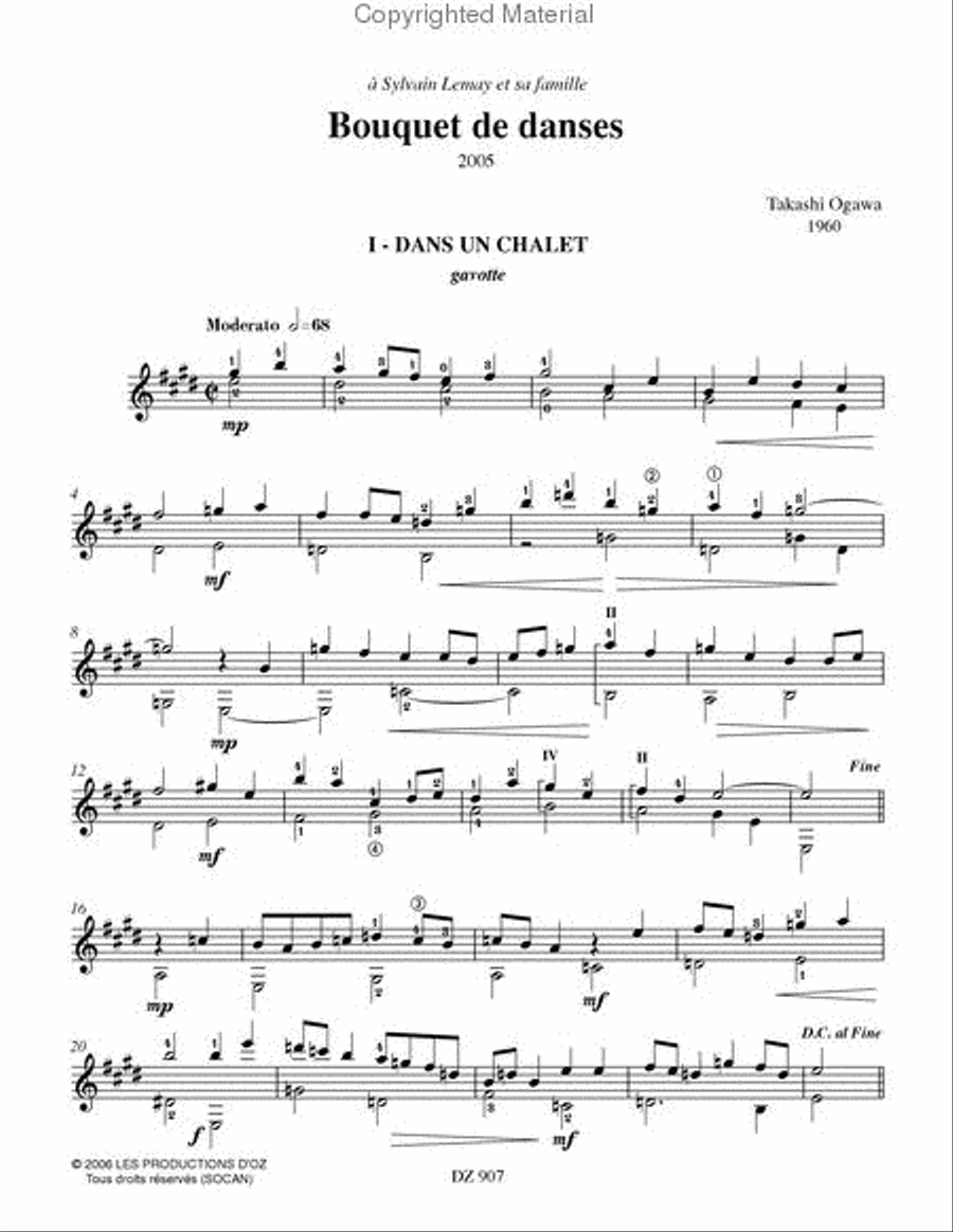 Bouquet de danses Classical Guitar scores gallery preview page 2
