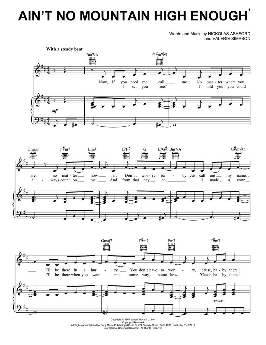 Ain't No Mountain High Enough Acoustic Guitar scores gallery preview page 1