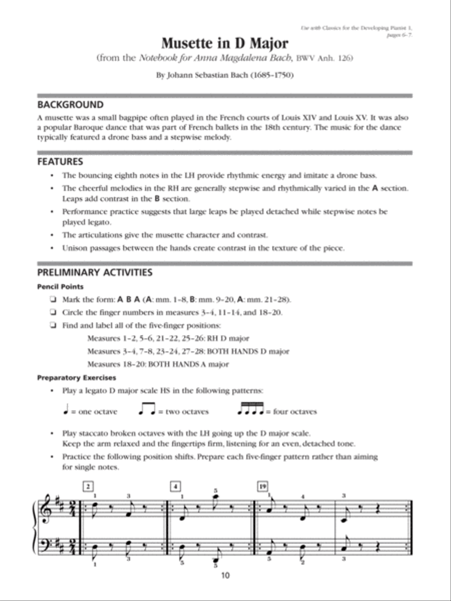 Classics for the Developing Pianist, Study Guide, Book 1 Piano Method scores gallery preview page 7