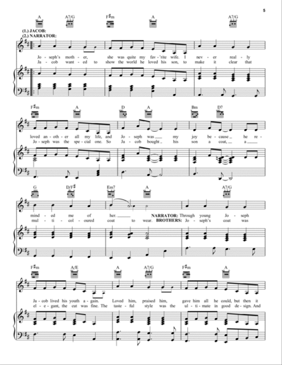 Jacob And Sons/Joseph's Coat Piano, Vocal, Guitar scores gallery preview page 5