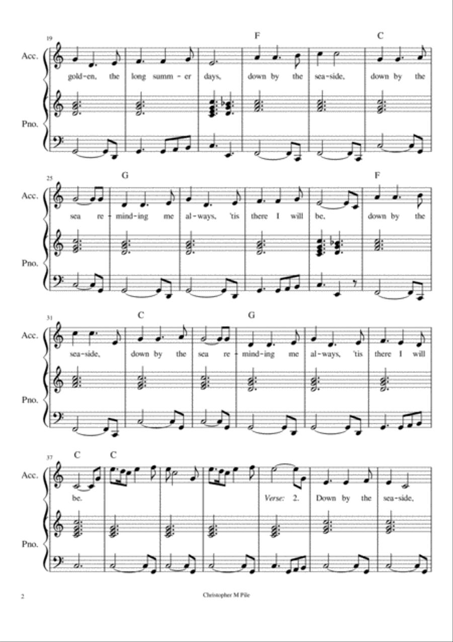 Down By The Sea Piano, Vocal, Guitar scores gallery preview page 2