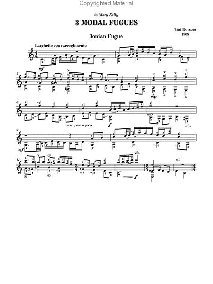 3 Modal Fugues Classical Guitar scores gallery preview page 2