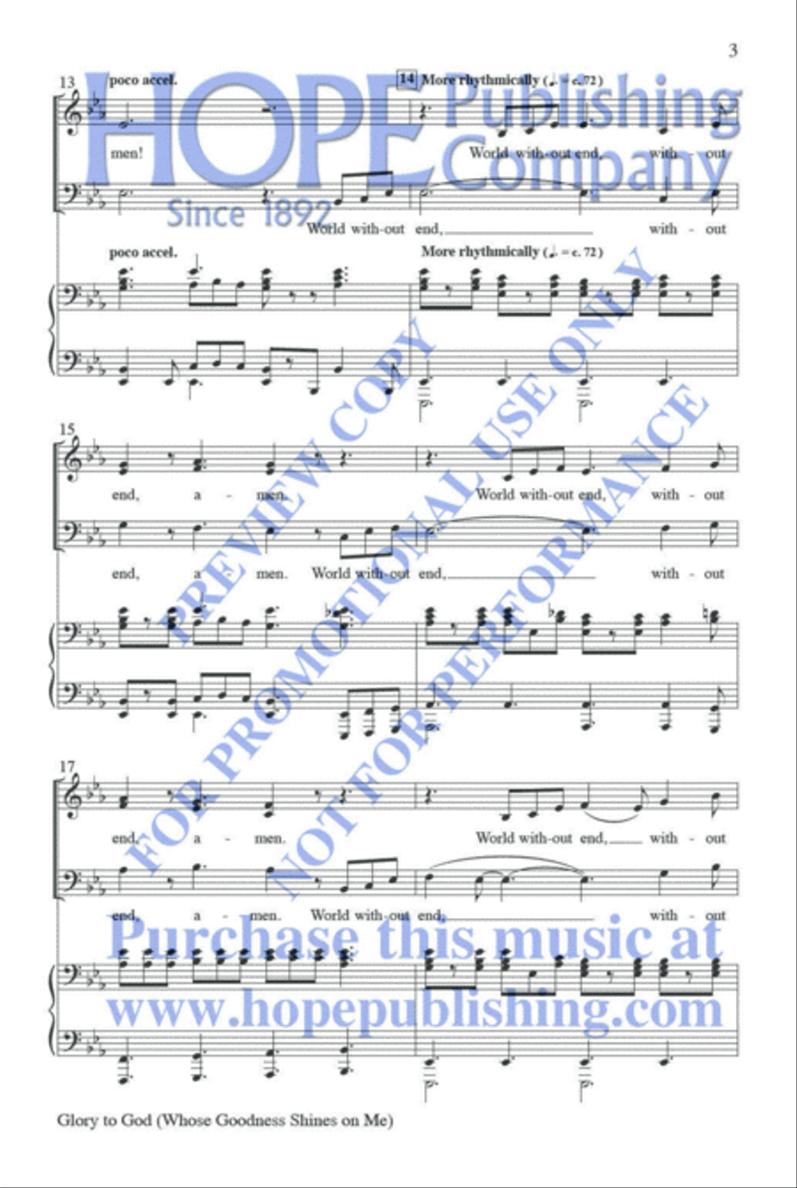 Glory to God (Whose Goodness Shines on Me) 3-Part scores gallery preview page 4