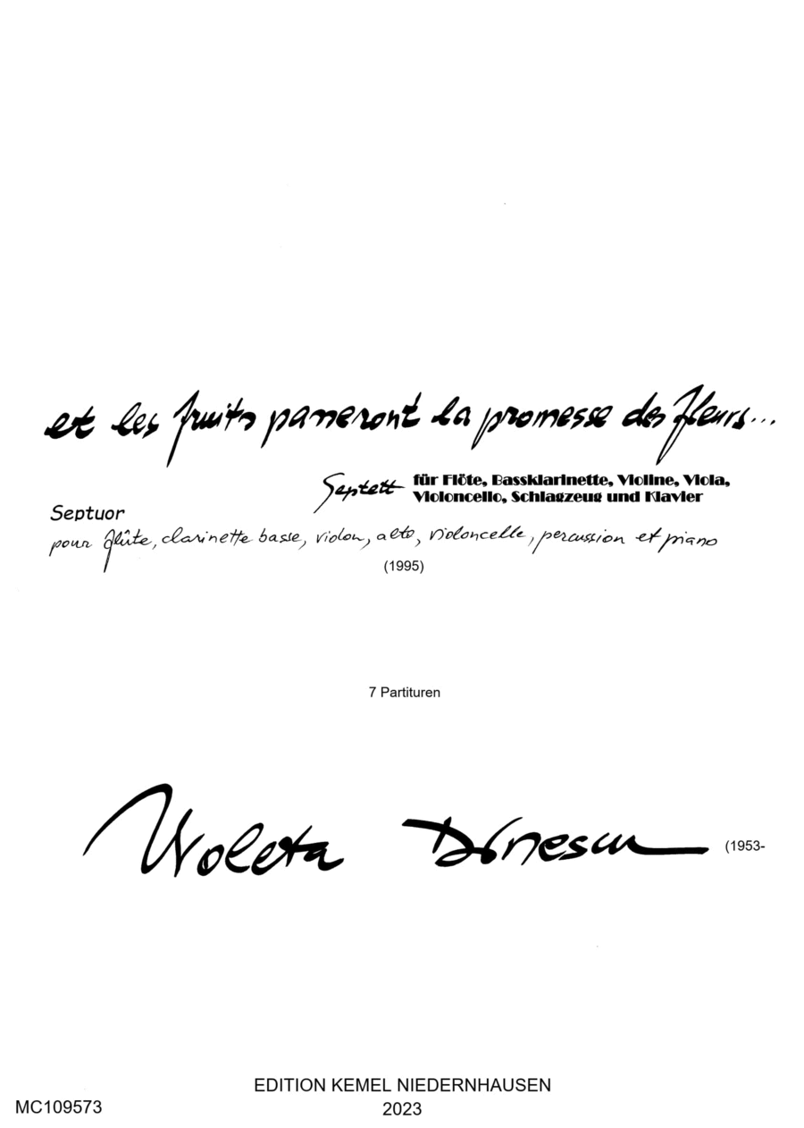 Et les fruits passeront la promesse des fleurs Chamber Music scores gallery preview page 1