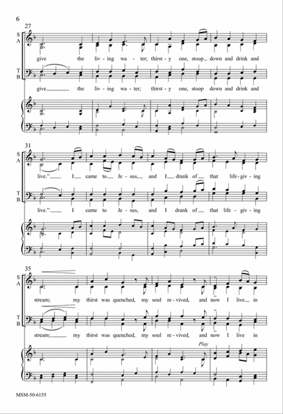 I Heard the Voice of Jesus Say 4-Part scores gallery preview page 6