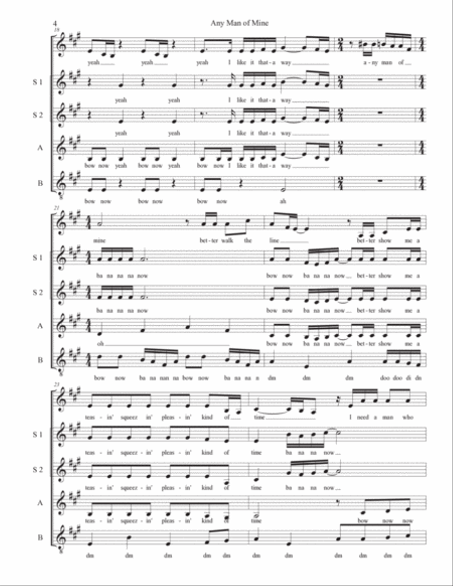 Any Man Of Mine Any Man Of Mine SSAA scores gallery preview page 4